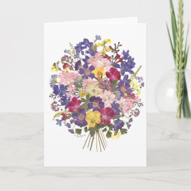 ramo floral con tarjeta de ocasión (Anverso)