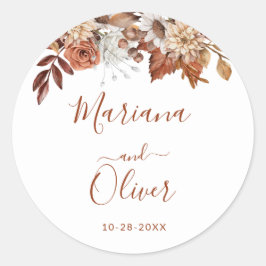 Ramo Floral de Otoño Sellos de Sobres Blancos