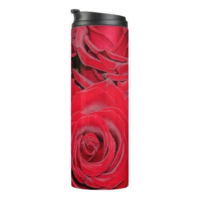 Ramo floral romántico de los rosas rojos del vaso (Rotado hacia la derecha)