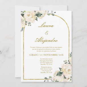 Ramo floral Tarjeta de invitación de boda en españ