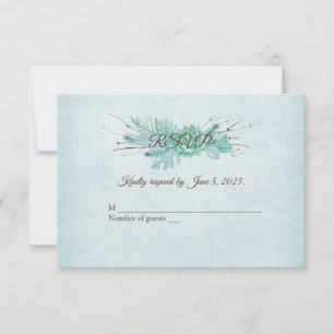 Ramo floral turquesa acuarela RSVP