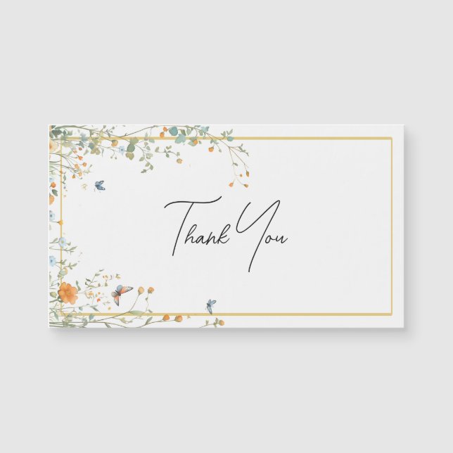 Ramos de flores silvestres con Gracias en letra el (Anverso)