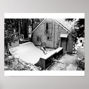 Rampa del monopatín, una impresión blanco y negro