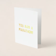 Ran a Marathon felicitaciones tarjeta de buena sue