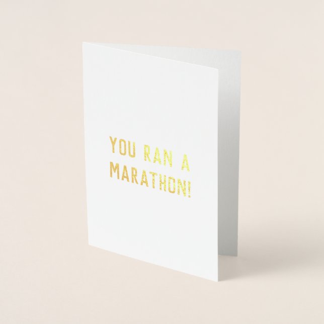 Ran a Marathon felicitaciones tarjeta de buena sue (Anverso)