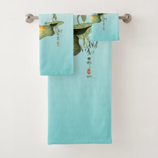 Rana amarilla en Lotus Leaf