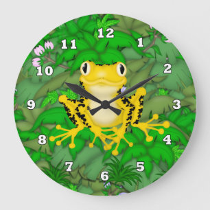 Rana amarilla Personalizado Reloj de pared de la j