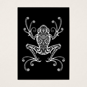 Rana arbórea blanca compleja en negro