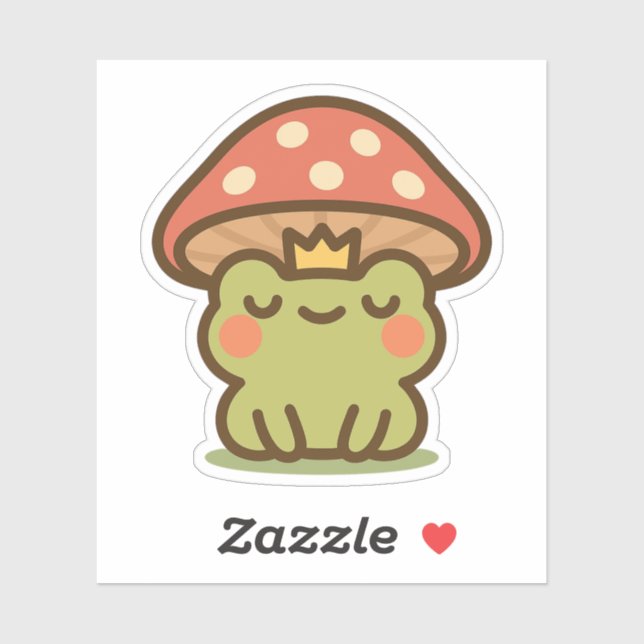 Rana bajo hongo Pegatina (Hoja)