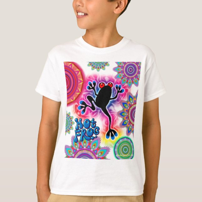 Rana caliente Surf Boho Psicodelic camisa de manga (Anverso)
