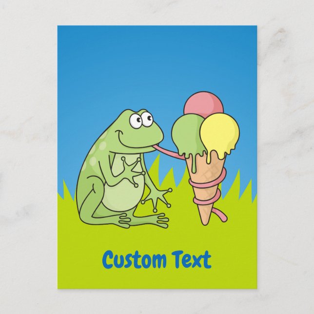 Rana con tarjeta postal icecream (Anverso)