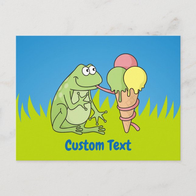 Rana con tarjeta postal icecream (Anverso)