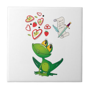 Rana de Azulejo Cerámico en Notas de Amor Animal