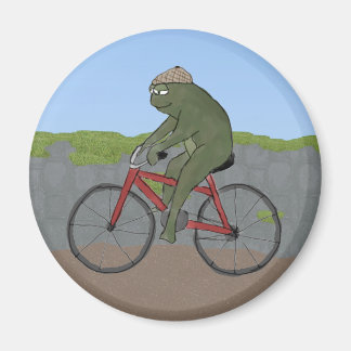 Rana de caballero en un imán de bicicleta