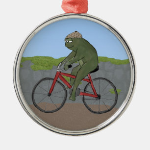 Rana de caballero en un ornamento de bicicleta