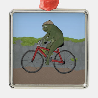 Rana de caballero en un ornamento de bicicleta