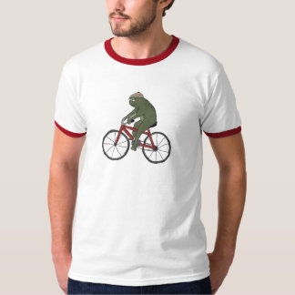 Rana de caballero en una camiseta para bicicletas