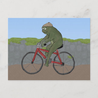 Rana de caballero en una postal de bicicleta