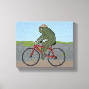 Rana de caballero sobre un lienzo envuelto en bici