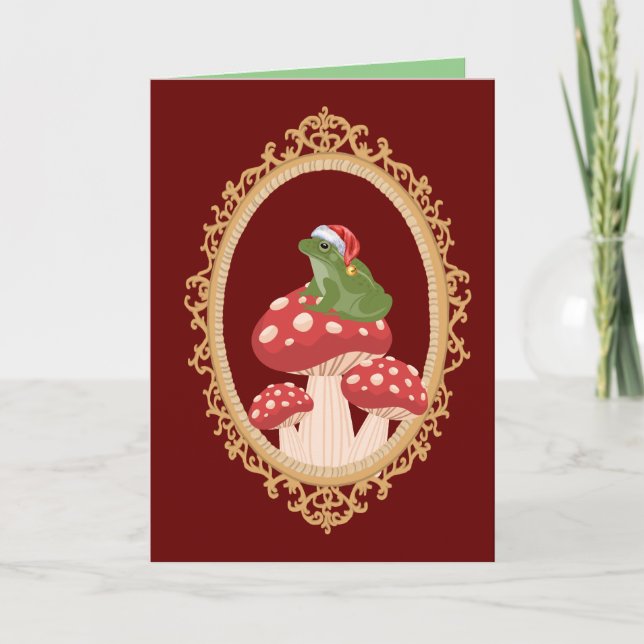 Rana de navidades con tarjeta de vacaciones para h (Anverso)