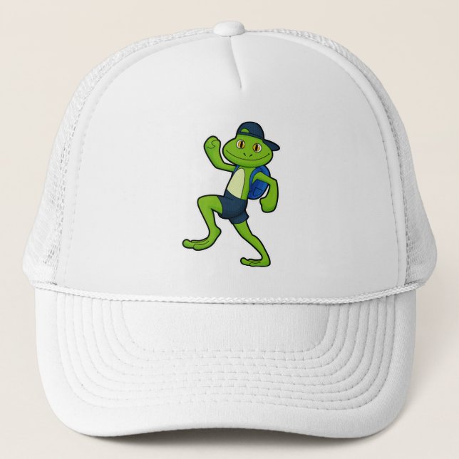 Rana en marcha con mochila y Gorra (Anverso)