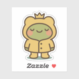 Rana en Pegatina de abrigo amarillo