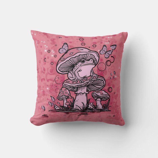 Rana en un diseño de almohada de lanzamiento de ho (Anverso)