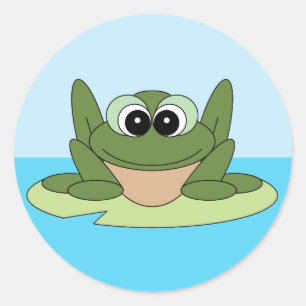 Rana en un Pegatina de Lily Pad