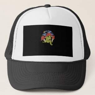 Rana fanática de los libros con sombrero de hongo