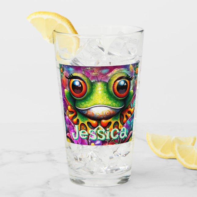 Rana Hormigón Abstracto Floral Ranas Personalizada (Anverso (hielo))