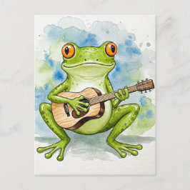 Rana Musical Acuarela Tarjeta Postal para Postcros