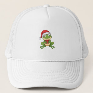 Rana Navideña Adorable con Sombrero de Santa y Reg