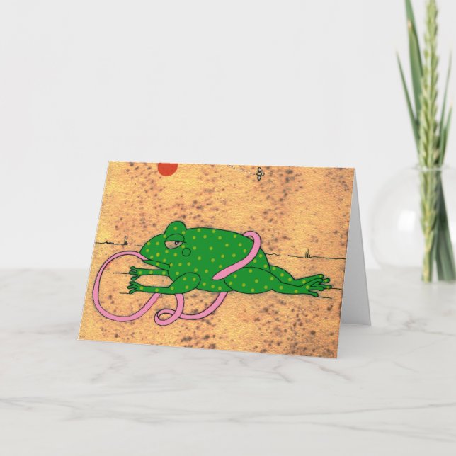 Rana que dispara sobre su tarjeta de felicitación (Anverso)