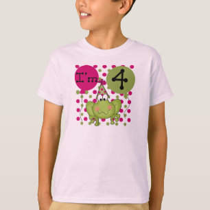 Rana rosada 4ª camisetas de cumpleaños y regalos