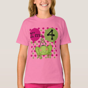 Rana rosada 4ª camisetas de cumpleaños y regalos