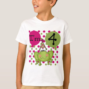 Rana rosada 4ª camisetas de cumpleaños y regalos