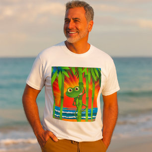 Rana Sobre La Camiseta De Los Hombres De Bambú