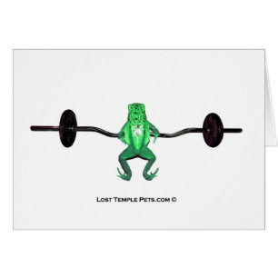 rana verde con los pesos