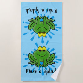 Rana verde dulce Splash Design Toalla de playa