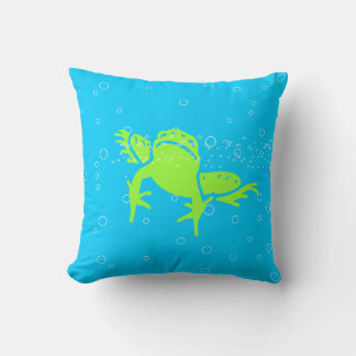 Rana VERDE Niños almohada azul