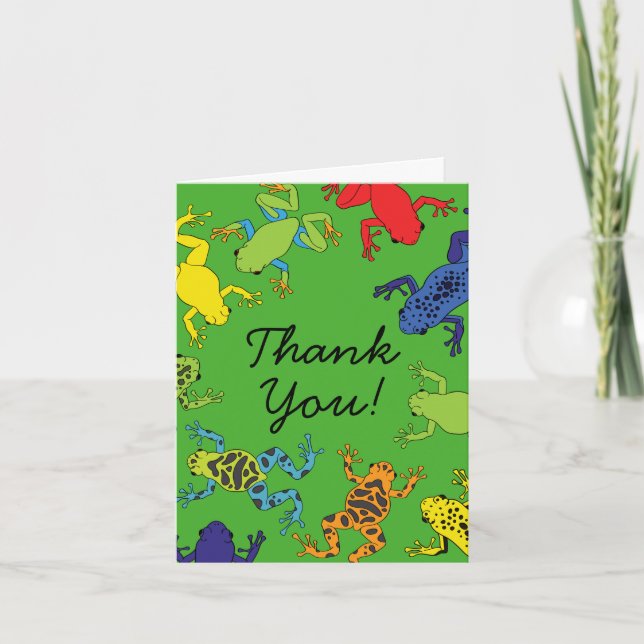 Ranas arbóreas adornan las tarjetas de agradecimie (Anverso)