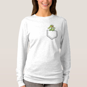 Ranas cortadas en camiseta de bolsillo de camisa