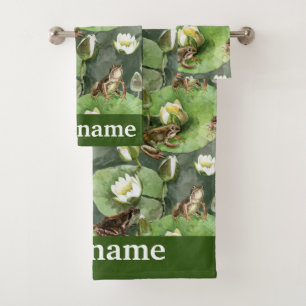 Ranas de lirios de agua verde y blanca