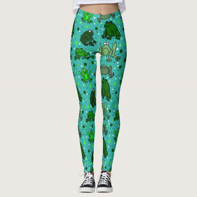 Ranas divertidas Personalizados Leggings (Anverso)