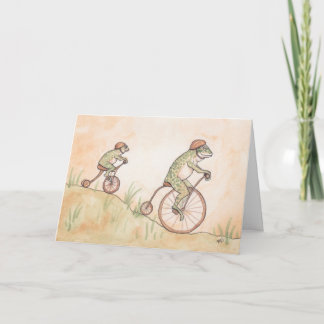 Ranas en bicicletas Tarjeta del Día del Padre