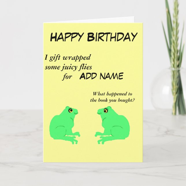 Ranas en una graciosa tarjeta de cumpleaños de per (Anverso)