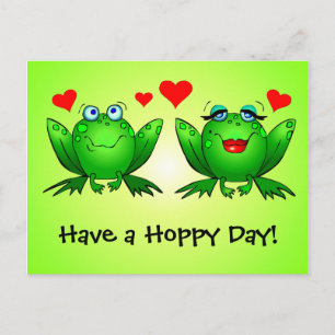 Ranas enamoradas tienen un día feliz Tarjeta posta