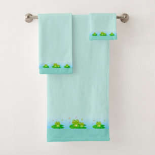 Ranas Felices Divertidas Lindas en Toalla de Baño