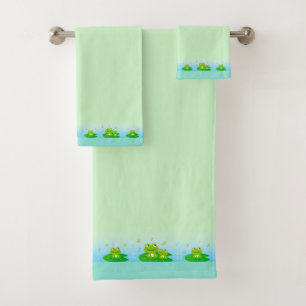 Ranas Felices Divertidas Lindas en Toalla de Baño