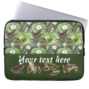 Ranas lirios de agua verde y blanca Bolsa Electrón